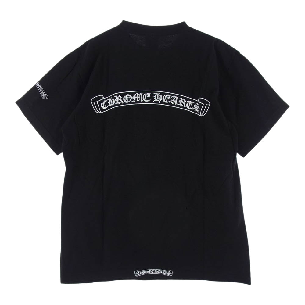 CHROME HEARTS クロムハーツ（原本無） ダガー プリント胸ポケット付 半袖 Tシャツ ブラック系 M【中古】