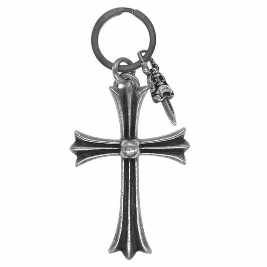 CHROME HEARTS クロムハーツ（原本無） CH CRS LG & No5 DGGR ラージクロス #5 ダガー キーリング シルバー系【中古】