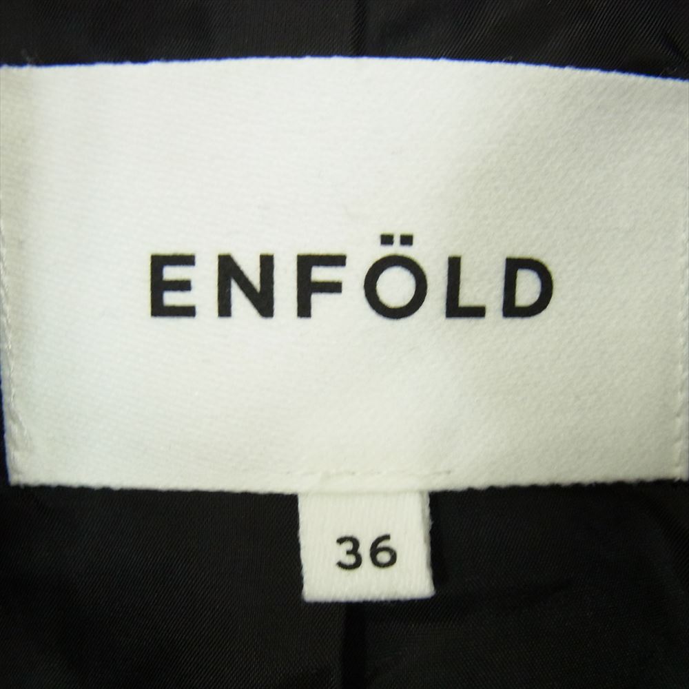 ENFOLD エンフォルド 300fa930-0610 BIG JACKET ジャガード ドロスト ビッグ ジャケット ブラック系 36【極上美品】【中古】