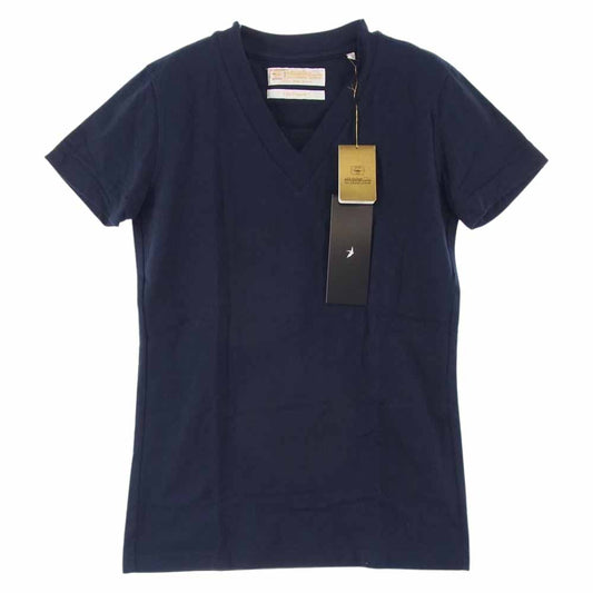 1piu1uguale3 ウノピュウノウグァーレトレ MRT090 COT230 海島綿 シーアイランドコットン Vネック 半袖 Tシャツ カットソー ダークネイビー系 3【中古】