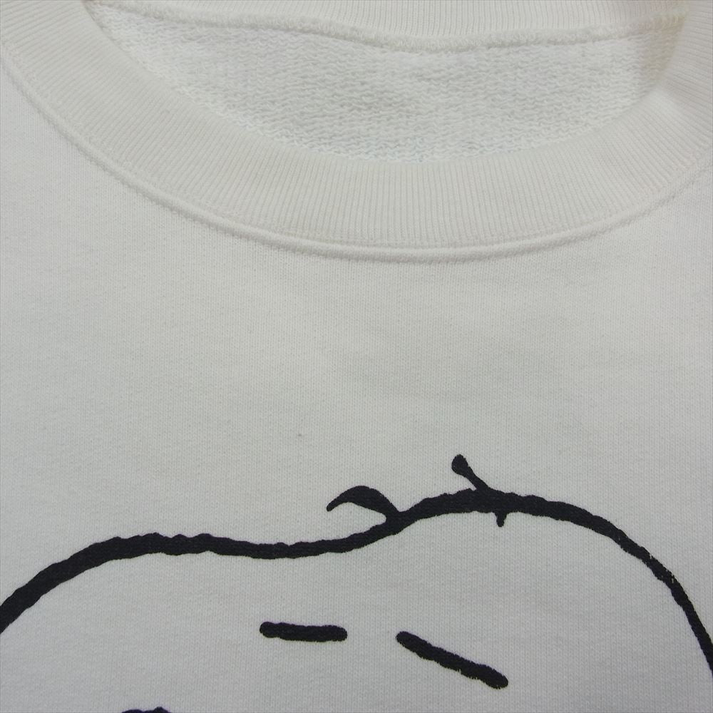 1piu1uguale3 ウノピュウノウグァーレトレ MRB485 COT315 x PEANUTS PULLOVER CREW NECK ピーナッツ スヌーピー プリント スパンコール プルオーバー クルーネック スウェット ホワイト ホワイト系 4【中古】