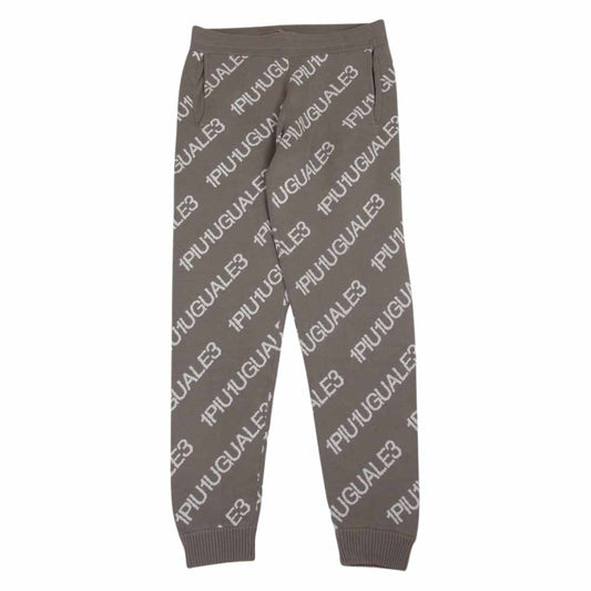 1piu1uguale3 ウノピュウノウグァーレトレ 22SS MRK231 CTT010 113 RIB PT バイアスロゴ総柄 リブ ニット パンツ ベージュ系 4【中古】