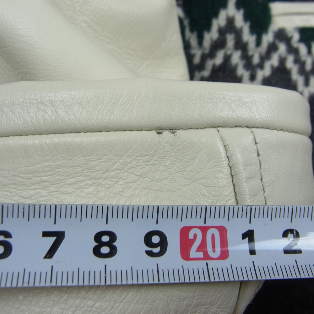 JUNYA WATANABE COMME des GARCONS MAN ジュンヤワタナベコムデギャルソンマン 21AW WH-J013 ノルディック 袖レザー切替 スタジアムジャケット ホワイト系 グレー系 M【中古】