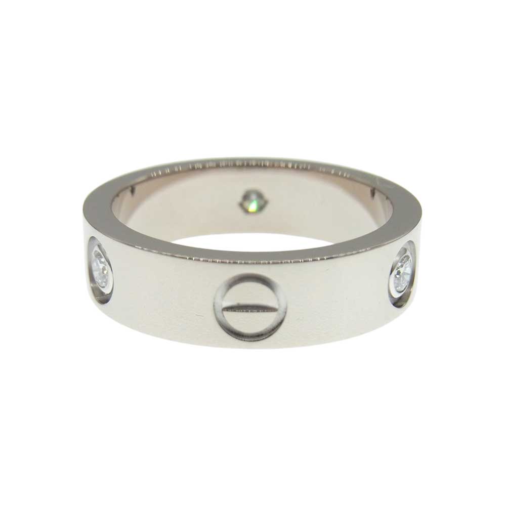 CARTIER カルティエ 【新品仕上げ済】 750WG 18KWG ハーフダイヤモンド ラブ リング【極上美品】【中古】