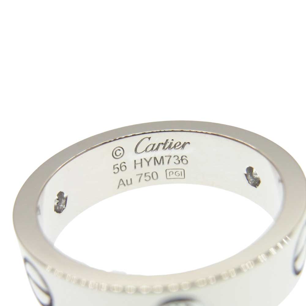 CARTIER カルティエ 【新品仕上げ済】 750WG 18KWG ハーフダイヤモンド ラブ リング【極上美品】【中古】