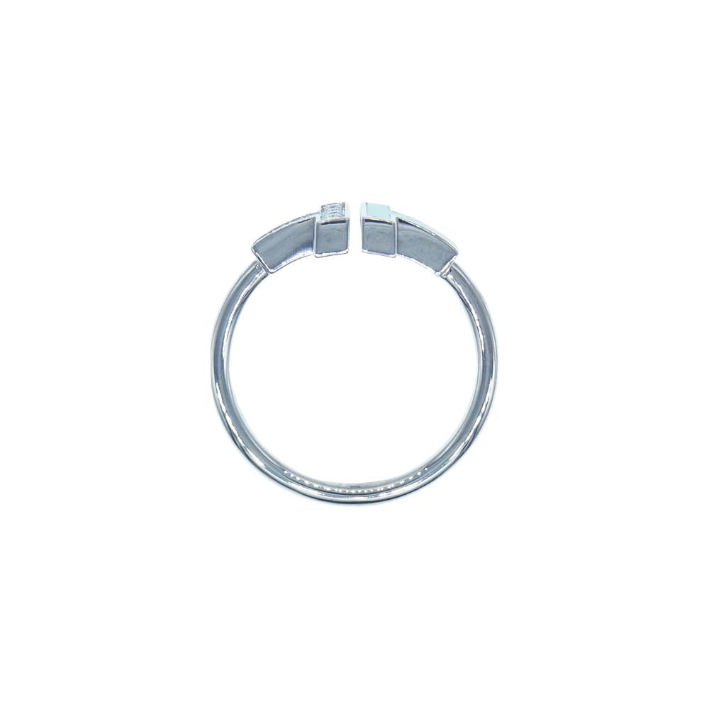 TIFFANY&Co. ティファニー 【新品仕上げ済】 K18WG 750 ダイヤ ターコイズ ワイヤー リング シルバー系【極上美品】【中古】