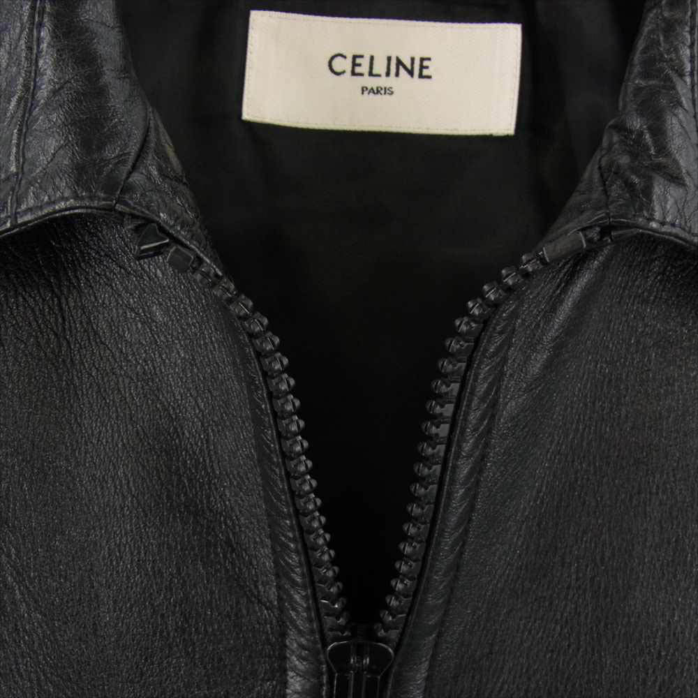 CELINE セリーヌ 2E525968H LVMH 国内正規品 ラムスキン ルーズブルゾン ブラック系【美品】【中古】