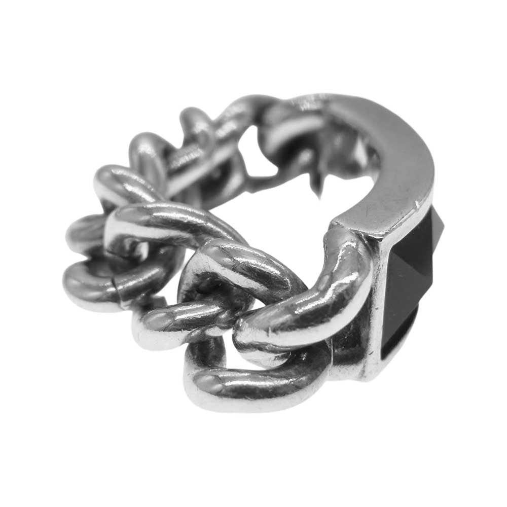 ヴェルヴェットラウンジ オニキス スタッズ チェーン リング シルバー系【中古】