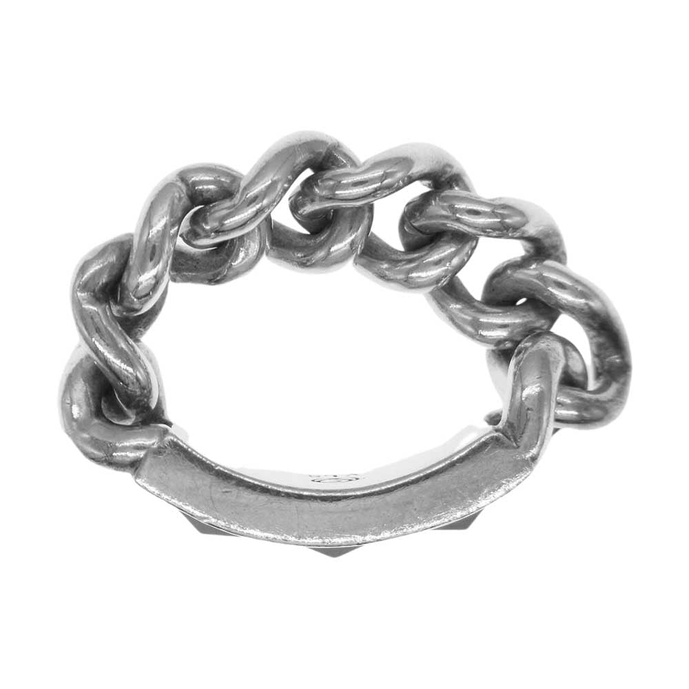 ヴェルヴェットラウンジ オニキス スタッズ チェーン リング シルバー系【中古】