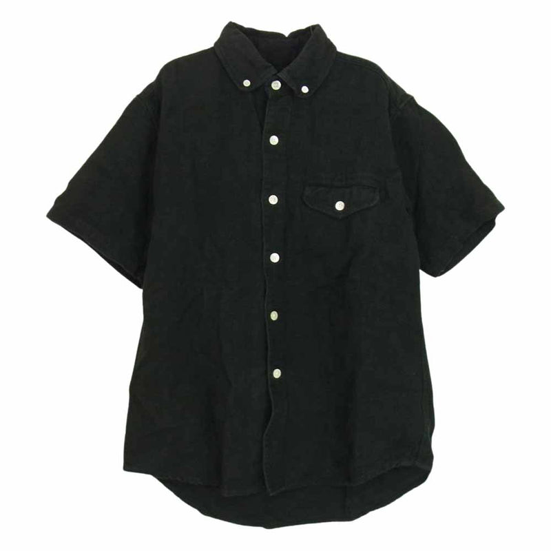 nanamica ナナミカ SUGS559 linen shirt リネン シャツ 半袖 ブラック系 S【中古】