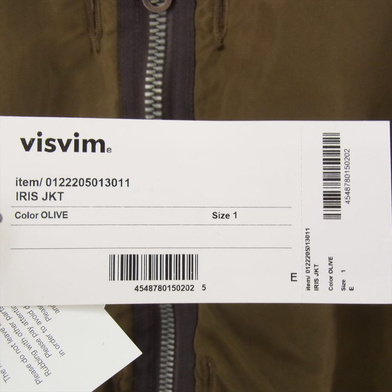 VISVIM ビズビム 22AW 0122205013011 IRIS JKT アイリス ジャケット リバーシブル ミリタリー ジャケット オリーブ系 1【極上美品】【中古】