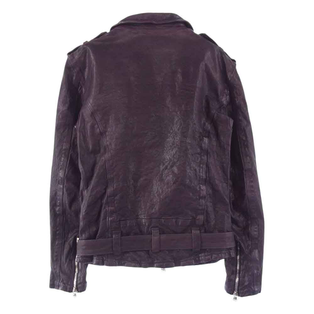 ISAMUKATAYAMA BACKLASH イサムカタヤマバックラッシュ 1773-07 JAPAN SHOULDER GARMENT-DYED DOUBLE RIDERS ジャパンショルダー 製品染め ダブルライダース ジャケット パープル系 S【極上美品】【中古】