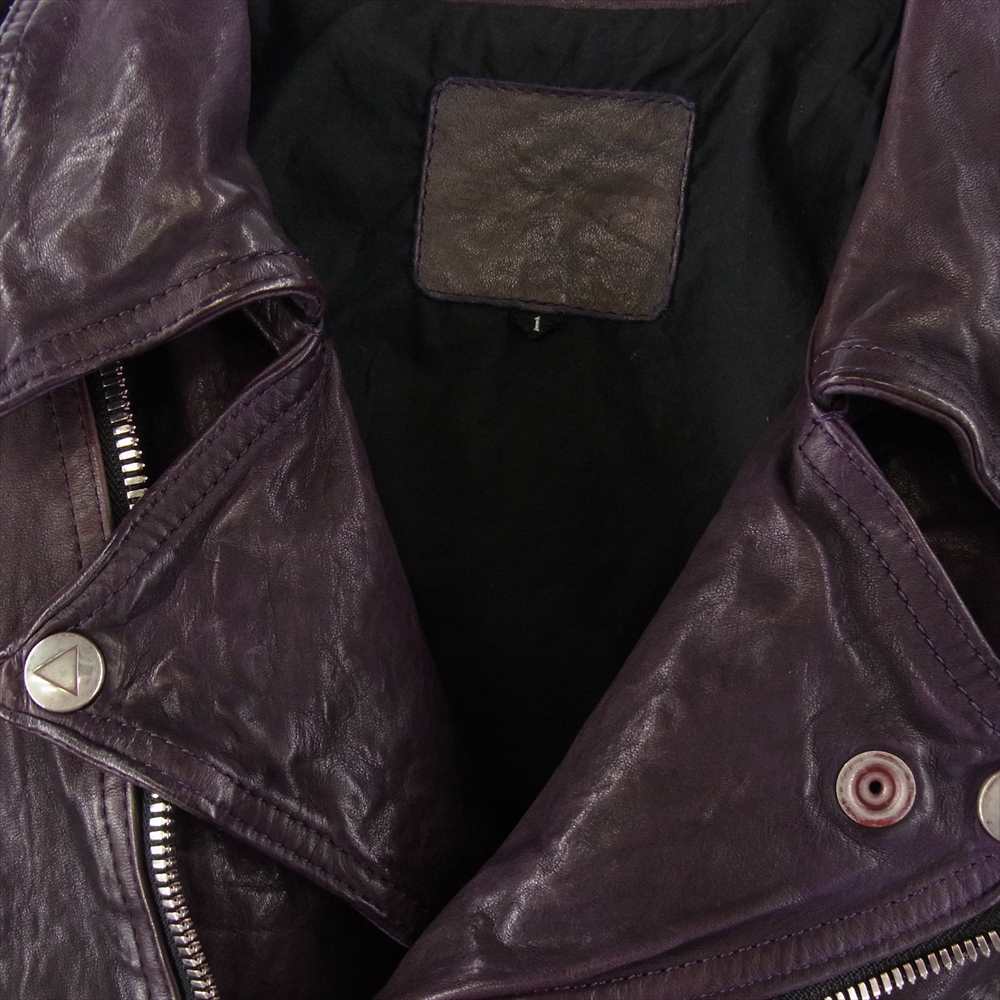 ISAMUKATAYAMA BACKLASH イサムカタヤマバックラッシュ 1773-07 JAPAN SHOULDER GARMENT-DYED DOUBLE RIDERS ジャパンショルダー 製品染め ダブルライダース ジャケット パープル系 S【極上美品】【中古】
