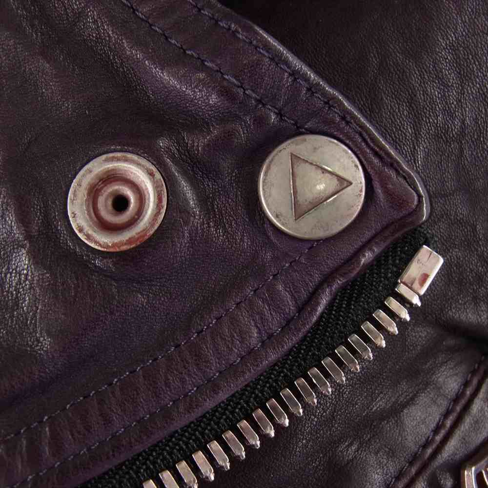 ISAMUKATAYAMA BACKLASH イサムカタヤマバックラッシュ 1773-07 JAPAN SHOULDER GARMENT-DYED DOUBLE RIDERS ジャパンショルダー 製品染め ダブルライダース ジャケット パープル系 S【極上美品】【中古】