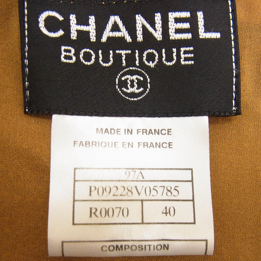 CHANEL シャネル P09228 97A ココボタン ワンピース ブラウン系 40【中古】