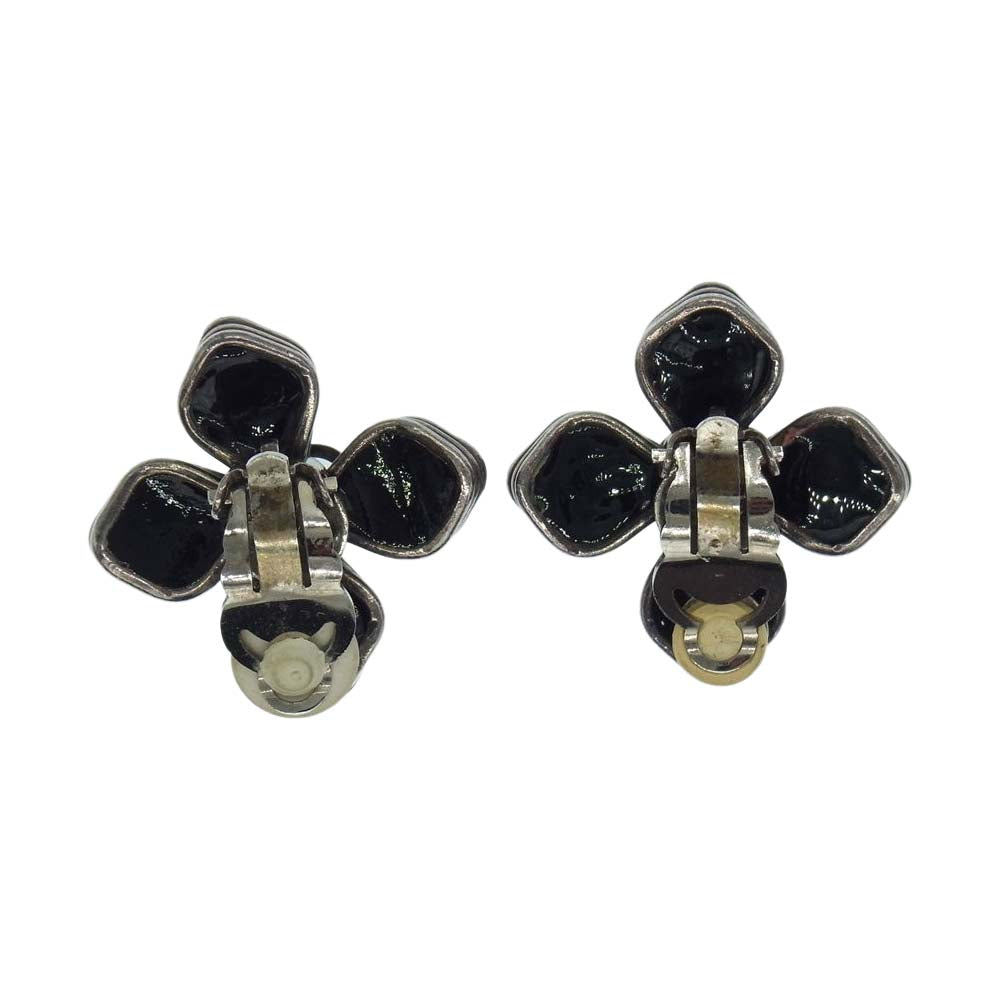CHANEL シャネル 96P フラワー ココマーク イヤリング ブラック系【中古】