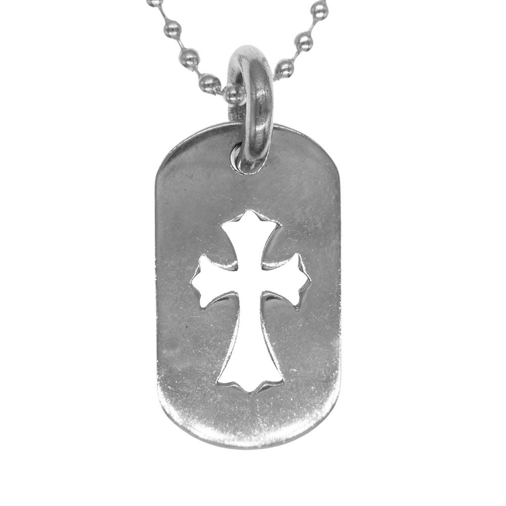 CHROME HEARTS クロムハーツ（原本有） カットアウト クロス スモール ドッグタグ ネックレス シルバー系【中古】