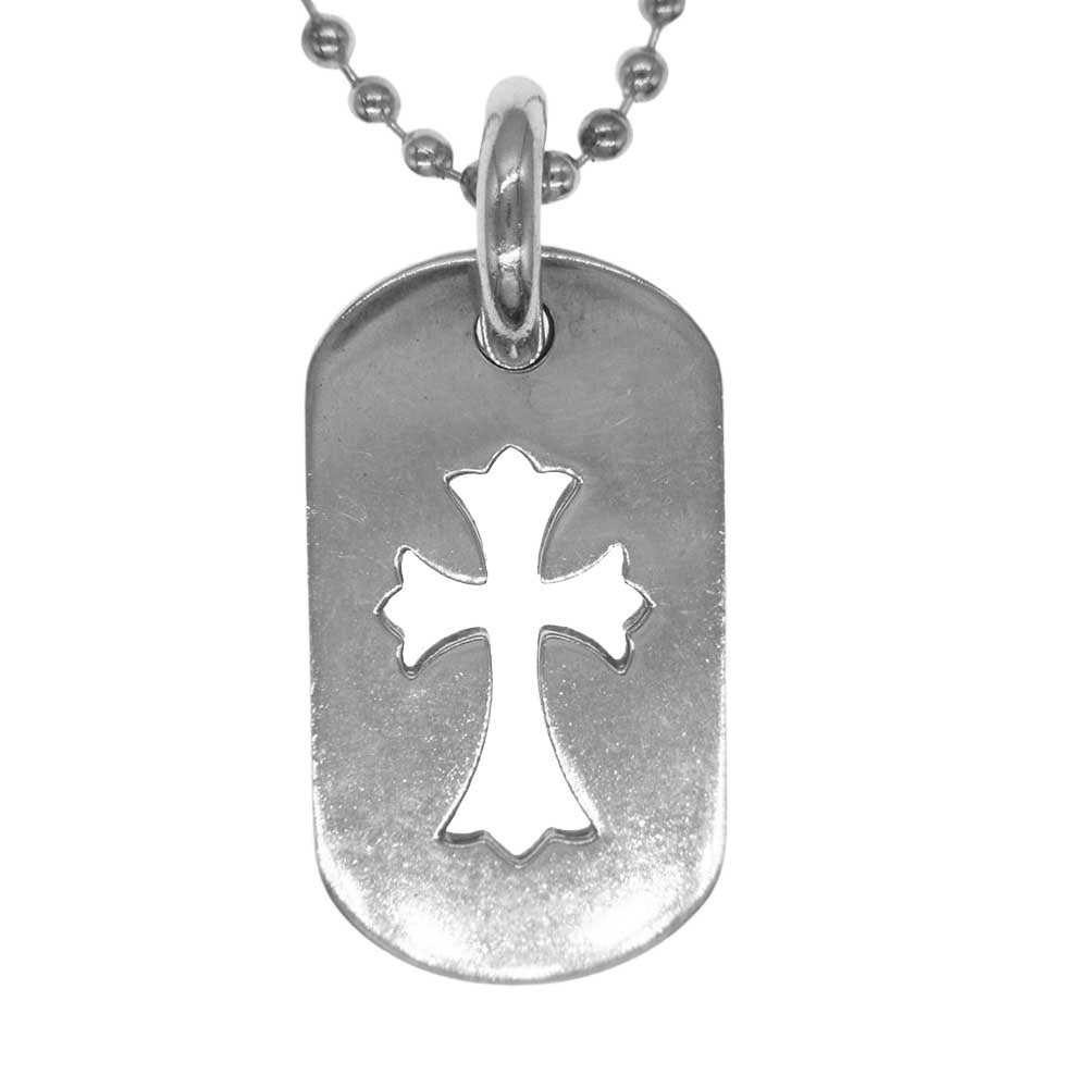CHROME HEARTS クロムハーツ（原本有） カットアウト クロス スモール ドッグタグ ネックレス シルバー系【中古】