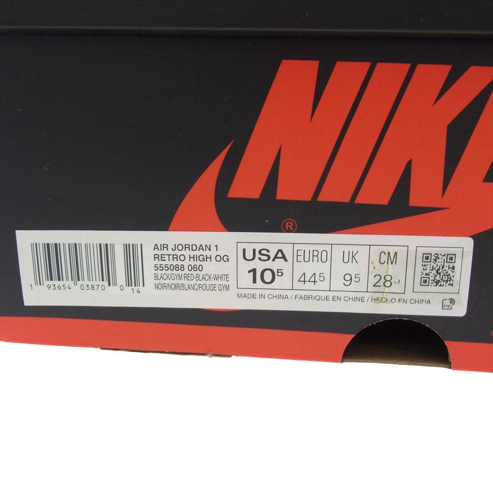 NIKE ナイキ 555088 060 AIR JORDAN 1 RETRO HIGH OG AJ1 エアジョーダン レトロ ハイカット スニーカー ブラック系 レッド系 28.5【中古】