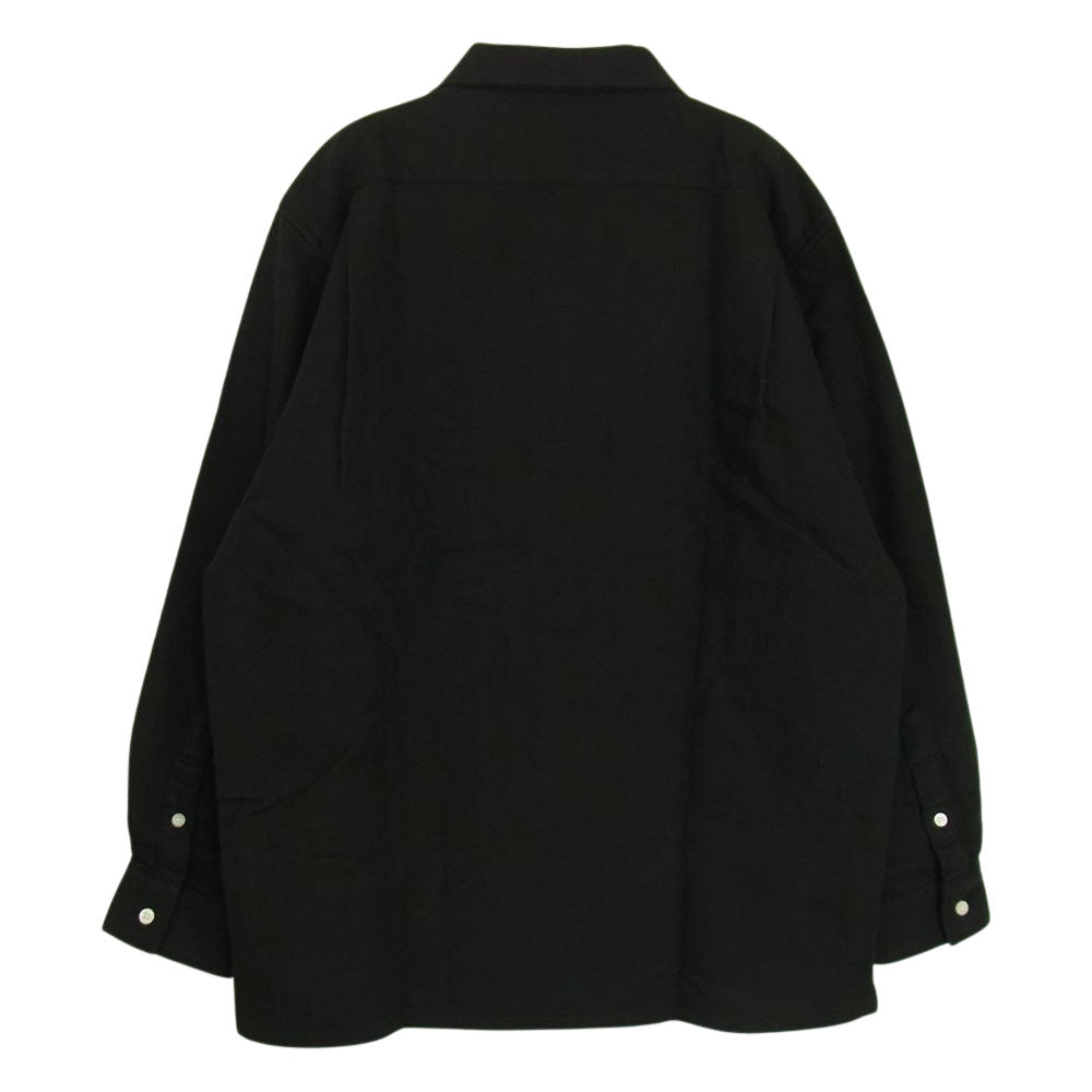 シークエル 21SS SQ-21SS-SH-03 ピケ オープン カラー 長袖 シャツ ブラック系 L【美品】【中古】