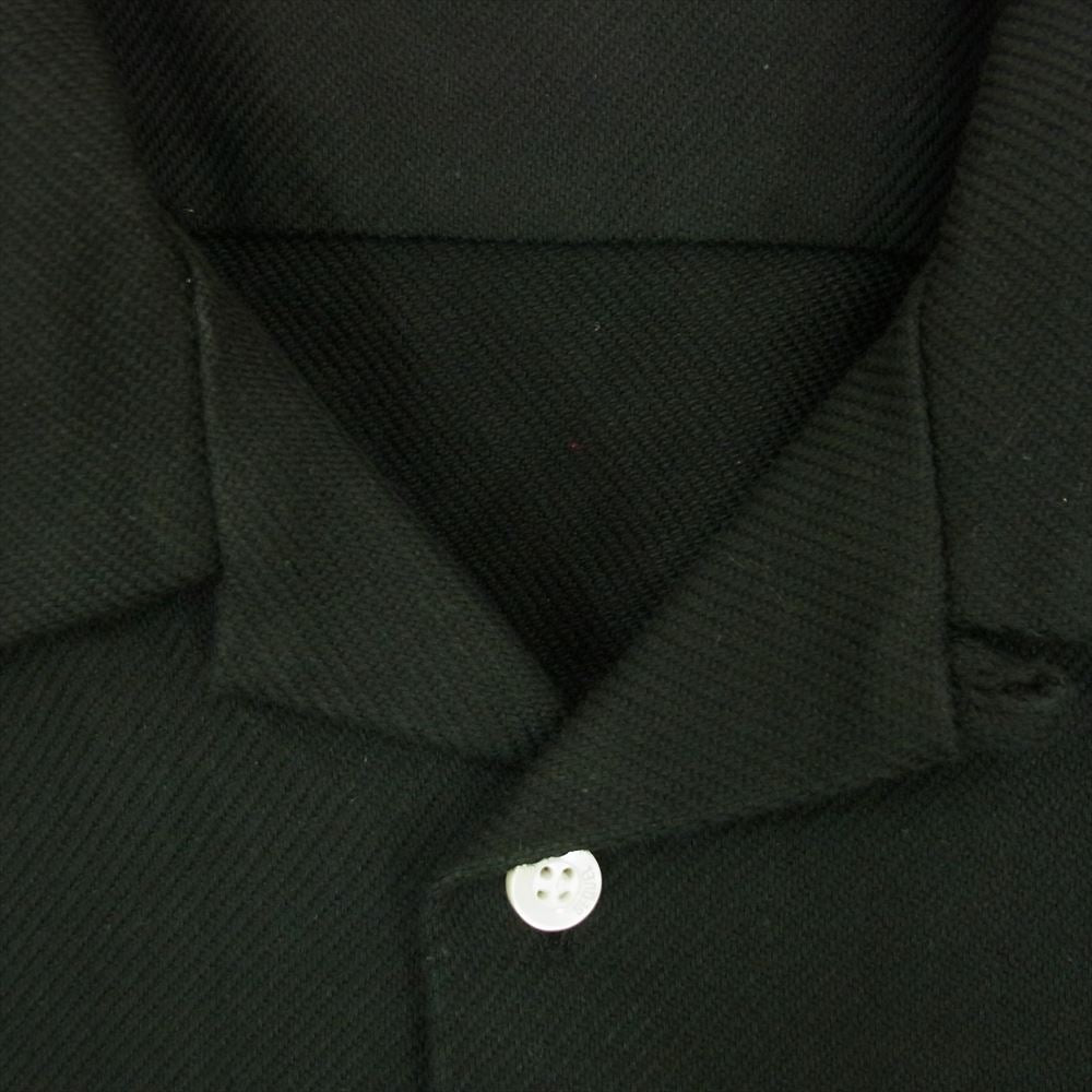 シークエル 21SS SQ-21SS-SH-03 ピケ オープン カラー 長袖 シャツ ブラック系 L【美品】【中古】