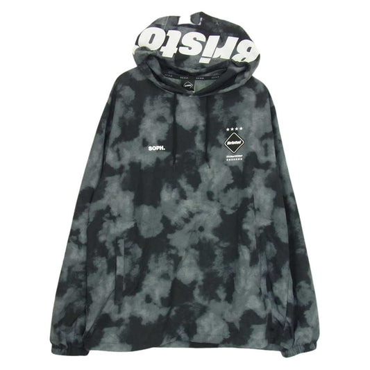 F.C.R.B. エフシーアールビー FCRB-220069 LOGO APPLIQUE PULLOVER HOODED ANORAK  ロゴ アップリケ プルオーバー フーデッド アノラック パーカー グレー系 L【中古】