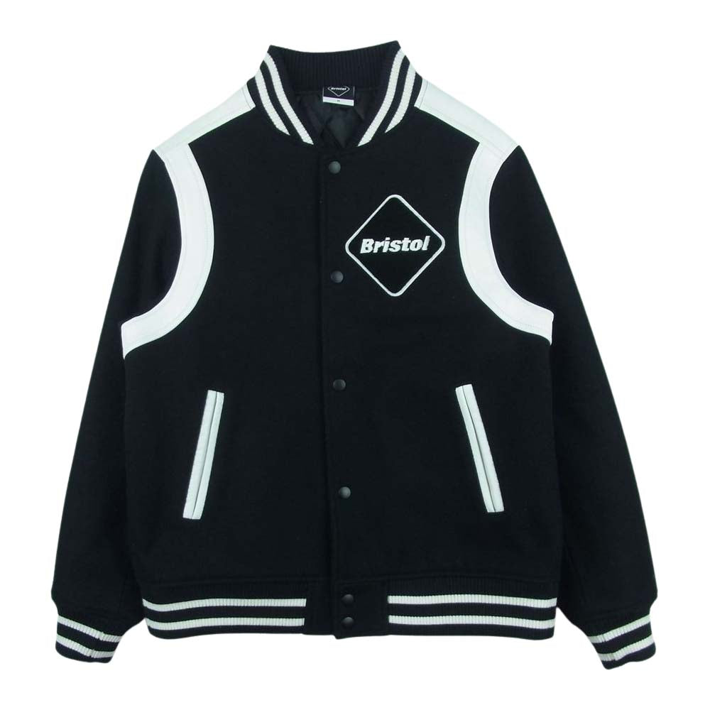 F.C.R.B. エフシーアールビー FCRB-167052 ARC STAR STADIUM BLOUSON アーチ スター スタジアム ブルゾン ロゴ ウール ジャケット スタジャン ブラック系 ホワイト系 M【中古】