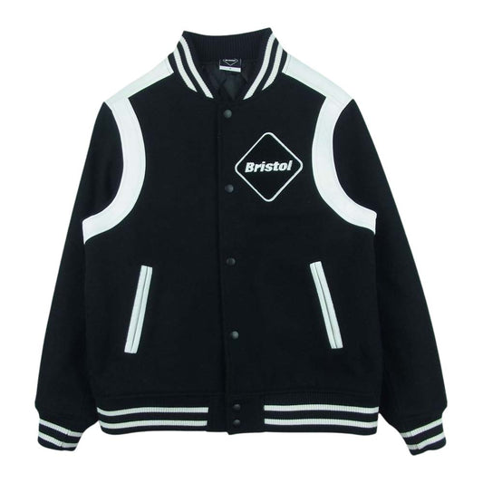 F.C.R.B. エフシーアールビー FCRB-167052 ARC STAR STADIUM BLOUSON アーチ スター スタジアム ブルゾン ロゴ ウール ジャケット スタジャン ブラック系 ホワイト系 M【中古】