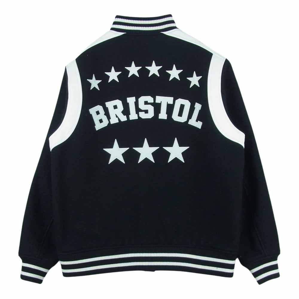 F.C.R.B. エフシーアールビー FCRB-167052 ARC STAR STADIUM BLOUSON アーチ スター スタジアム ブルゾン ロゴ ウール ジャケット スタジャン ブラック系 ホワイト系 M【中古】