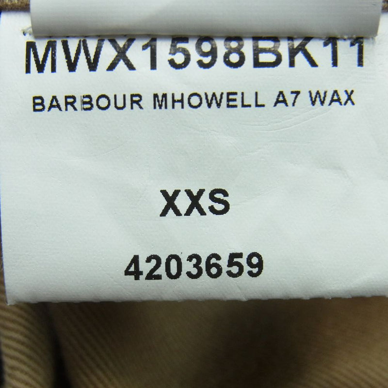 Barbour バブアー 19AW MWX1598BK11 MARGARET HOWELL マーガレット ハウエル A7 WAXED JACKET オイルド ジャケット ブラック系 XXS【中古】