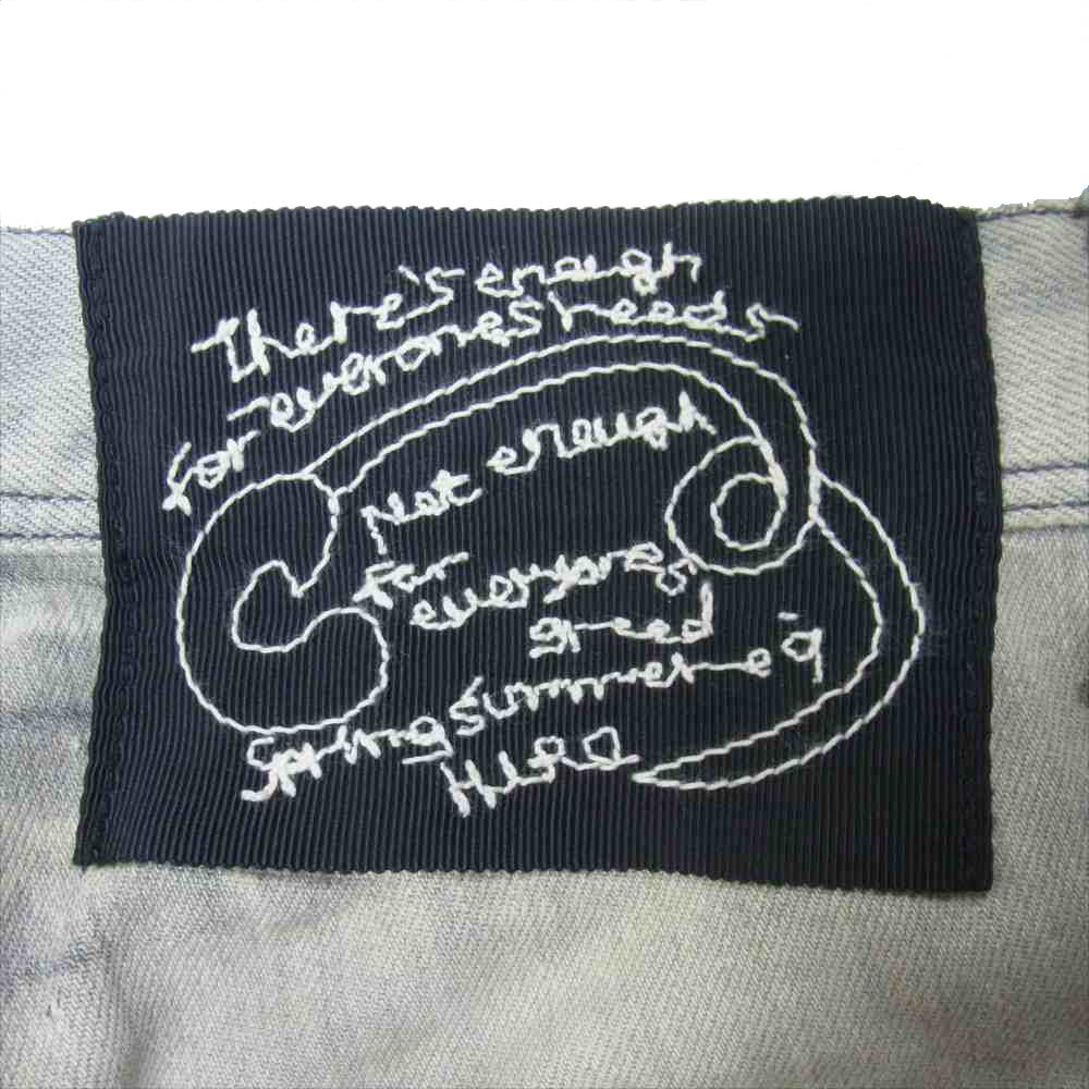 ヒロ HSS0918 クラッシュ加工 スプラッシュペイント ダメージ スキニー デニム パンツ グレー系 XS【中古】