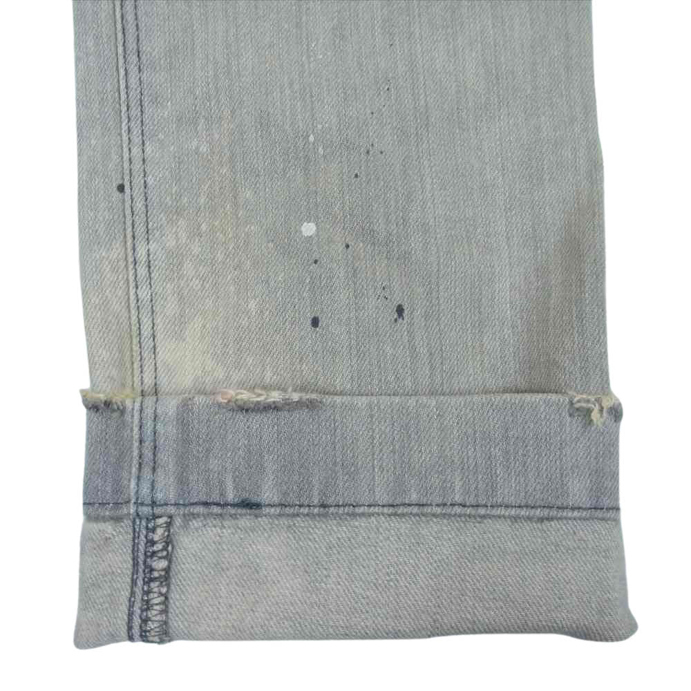 ヒロ HSS0918 クラッシュ加工 スプラッシュペイント ダメージ スキニー デニム パンツ グレー系 XS【中古】