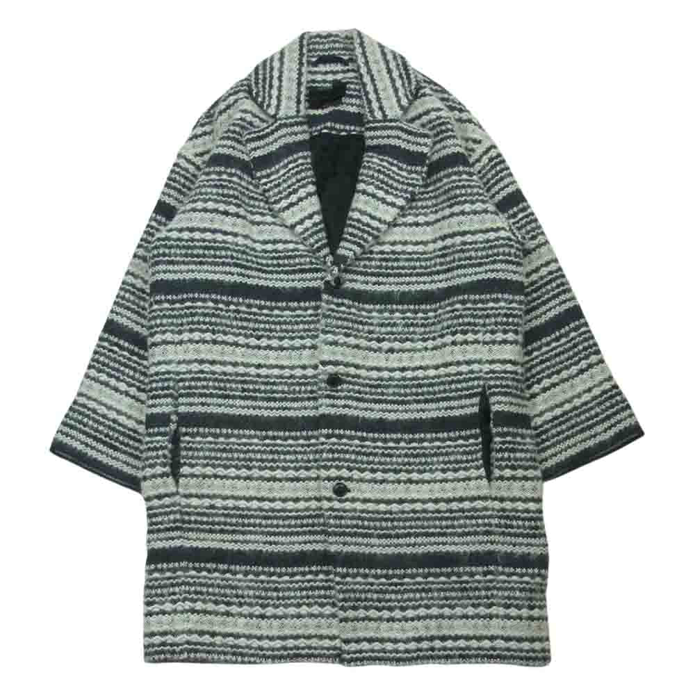 DIESEL ディーゼル BLACKGOLD モヘヤ アルパカ混 チェスター コート イタリア製 グレー系 ホワイト系 M【中古】