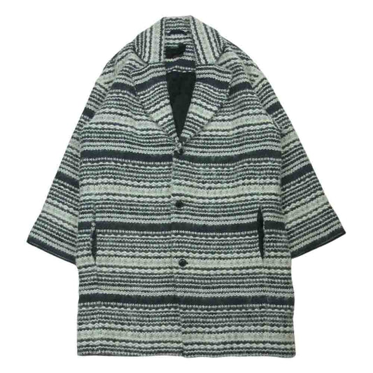 DIESEL ディーゼル BLACKGOLD モヘヤ アルパカ混 チェスター コート イタリア製 グレー系 ホワイト系 M【中古】