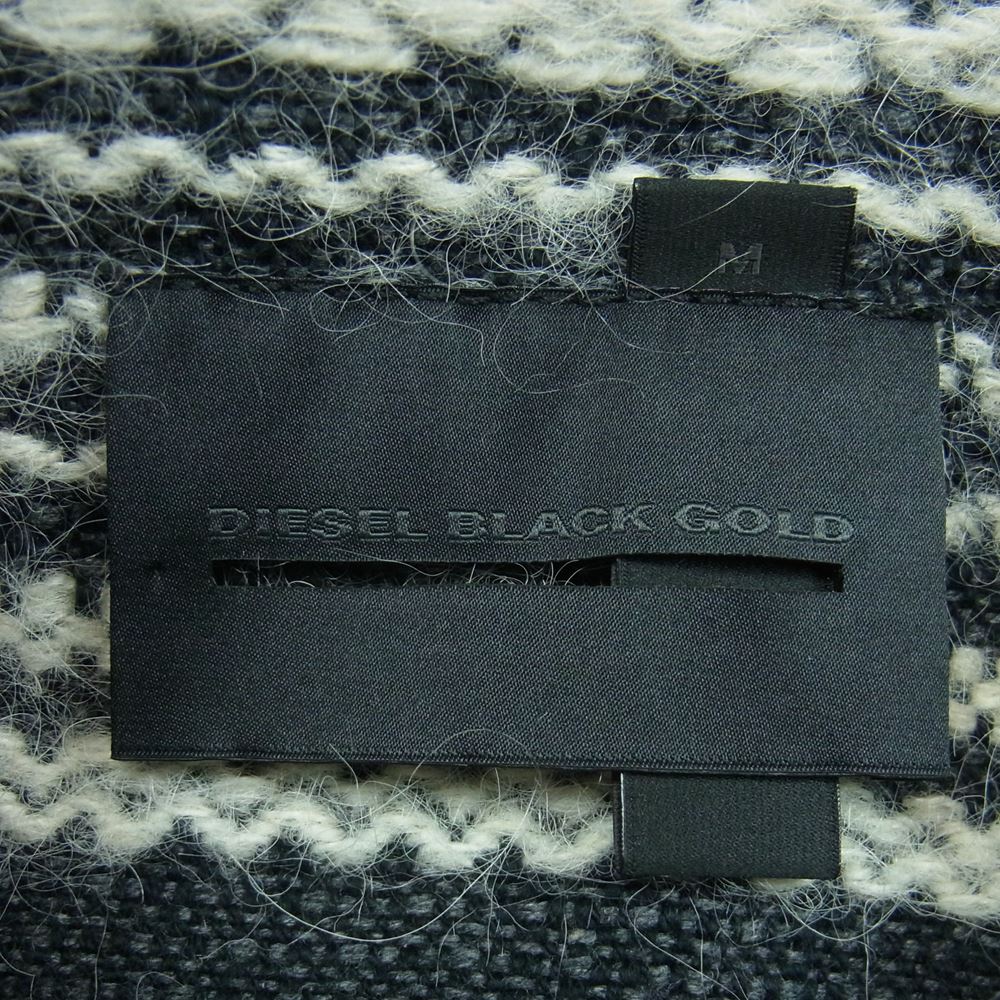 DIESEL ディーゼル BLACKGOLD モヘヤ アルパカ混 チェスター コート イタリア製 グレー系 ホワイト系 M【中古】