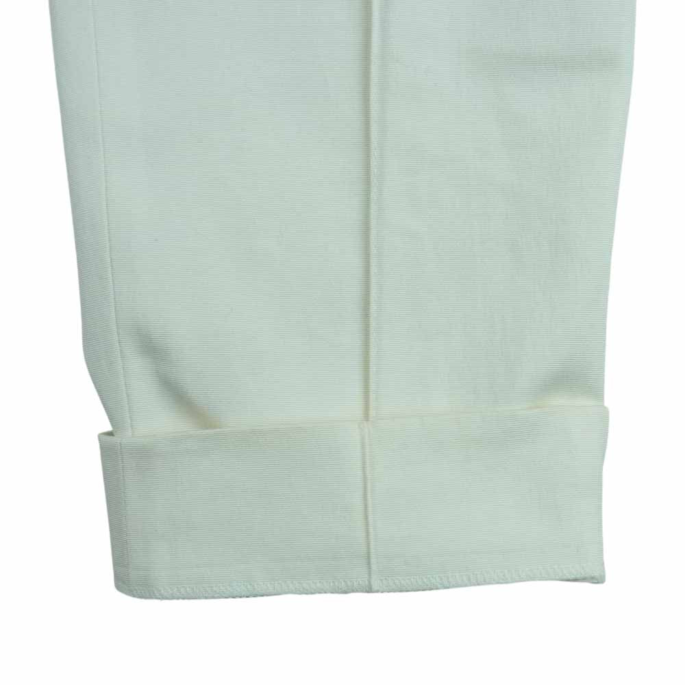 YVES SAINT LAURENT イヴサンローラン 198178 YBA48 国内正規品 イタリア製 裏地シルク100％ ストレッチコットン センタープレス トラウザー パンツ オフホワイト系 F38【中古】