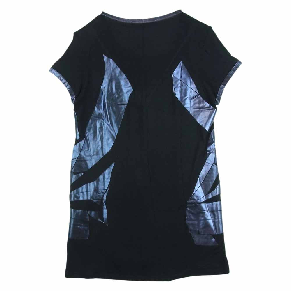 BALENCIAGA バレンシアガ 218577 TQ946 国内正規品 箔プリント レーヨン 半袖 カットソー Tシャツ ブラック系 36【中古】