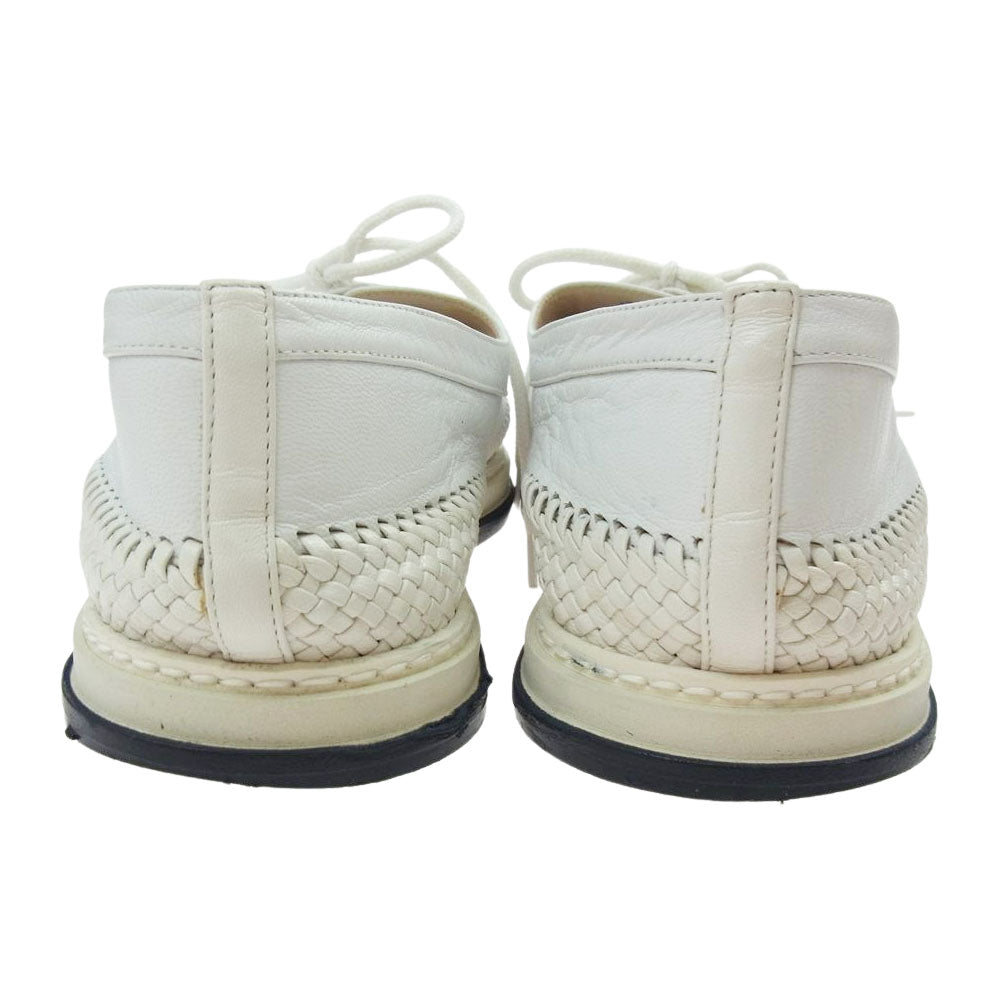 BOTTEGAVENETA ボッテガヴェネタ フラットソール レザー デッキシューズ ホワイト系【中古】