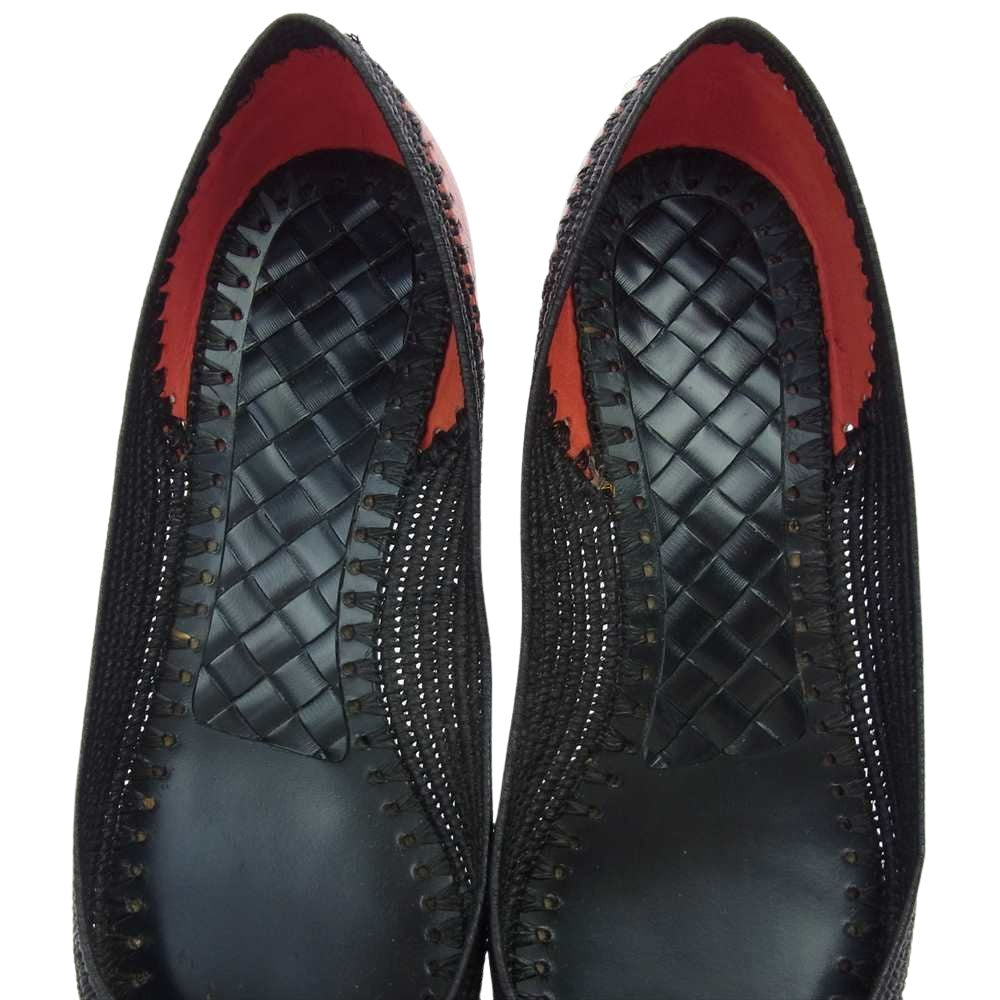 BOTTEGAVENETA ボッテガヴェネタ ローヒール パンプス ブラック系 レッド系 37 1/2【中古】
