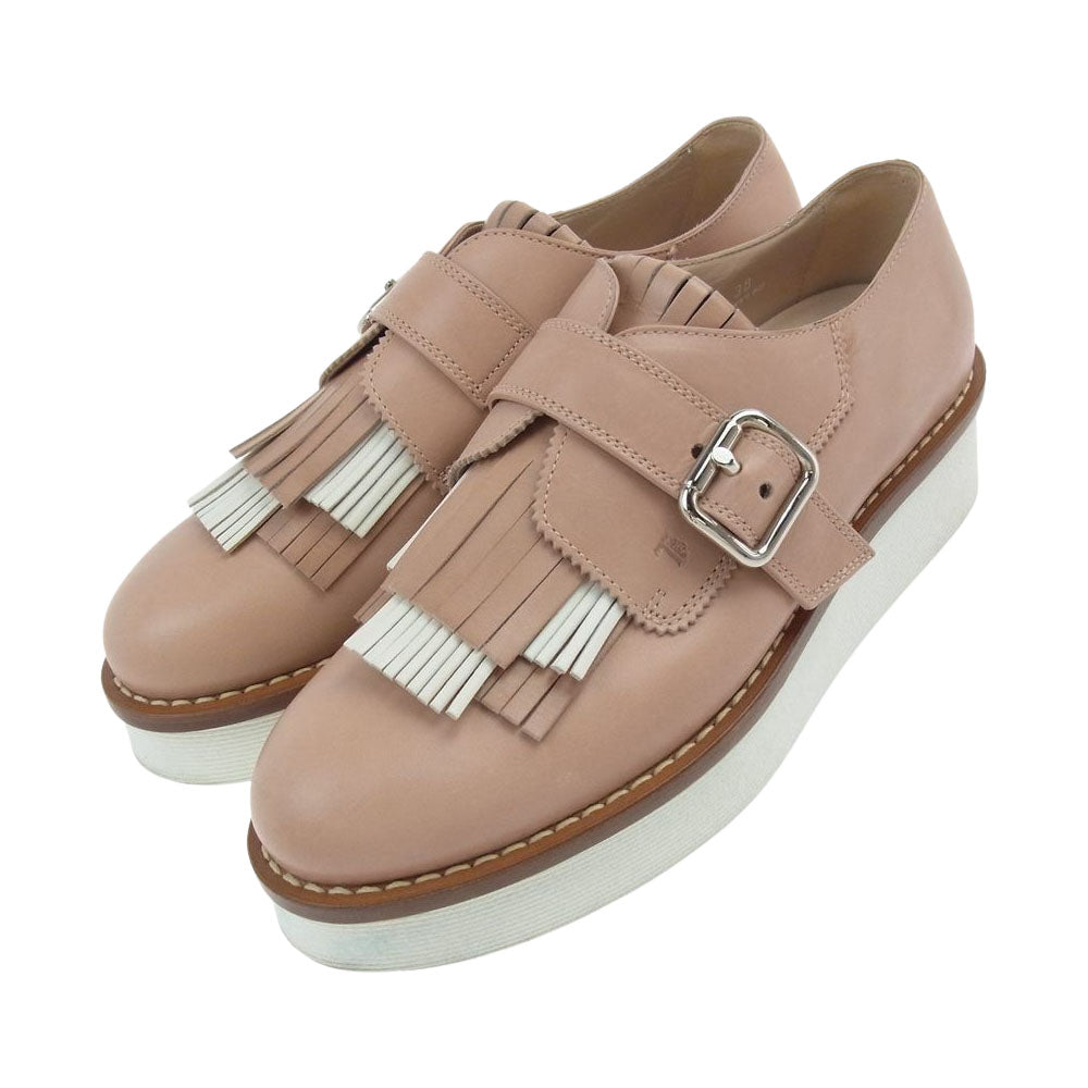 TOD’S トッズ キルト ストラップ プラットフォーム シューズ ベージュ系【中古】