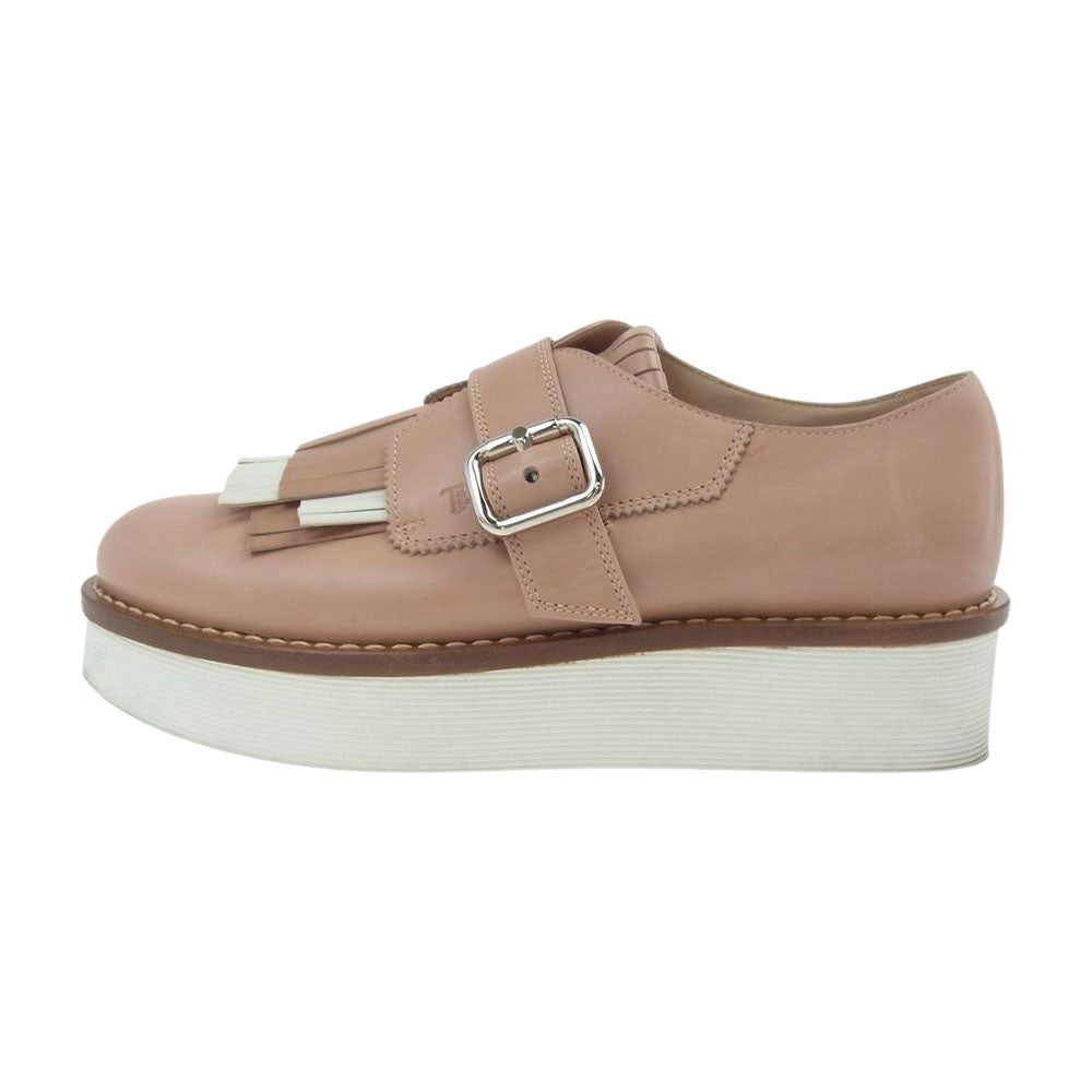 TOD’S トッズ キルト ストラップ プラットフォーム シューズ ベージュ系【中古】