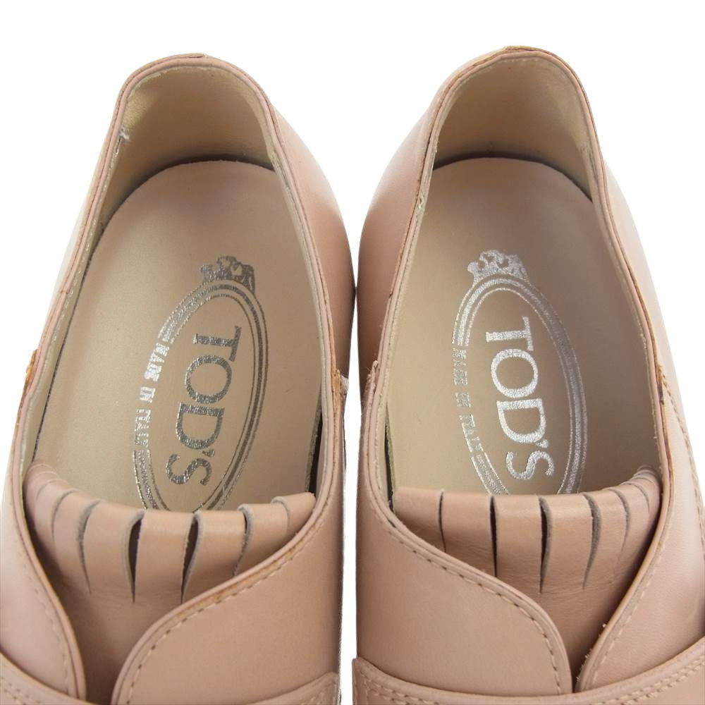 TOD’S トッズ キルト ストラップ プラットフォーム シューズ ベージュ系【中古】
