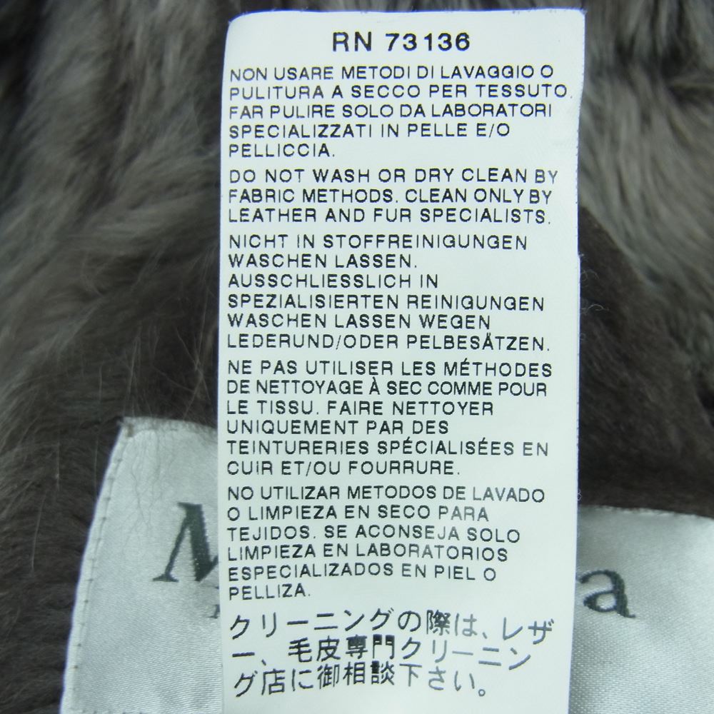 MAX MARA マックスマーラ 白タグ イタリア製 ラムファー ムートン レザー ハイネック ジャケット グレー系 36【中古】
