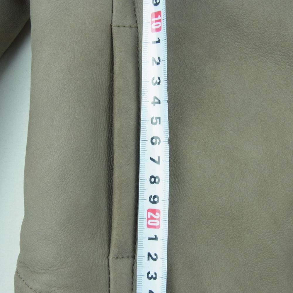 MAX MARA マックスマーラ 白タグ イタリア製 ラムファー ムートン レザー ハイネック ジャケット グレー系 36【中古】