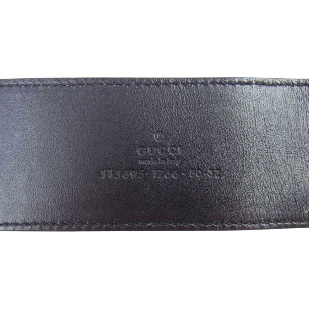 GUCCI グッチ 115695 オールド ヴィンテージ レザー バックル ベルト ブラック系【中古】