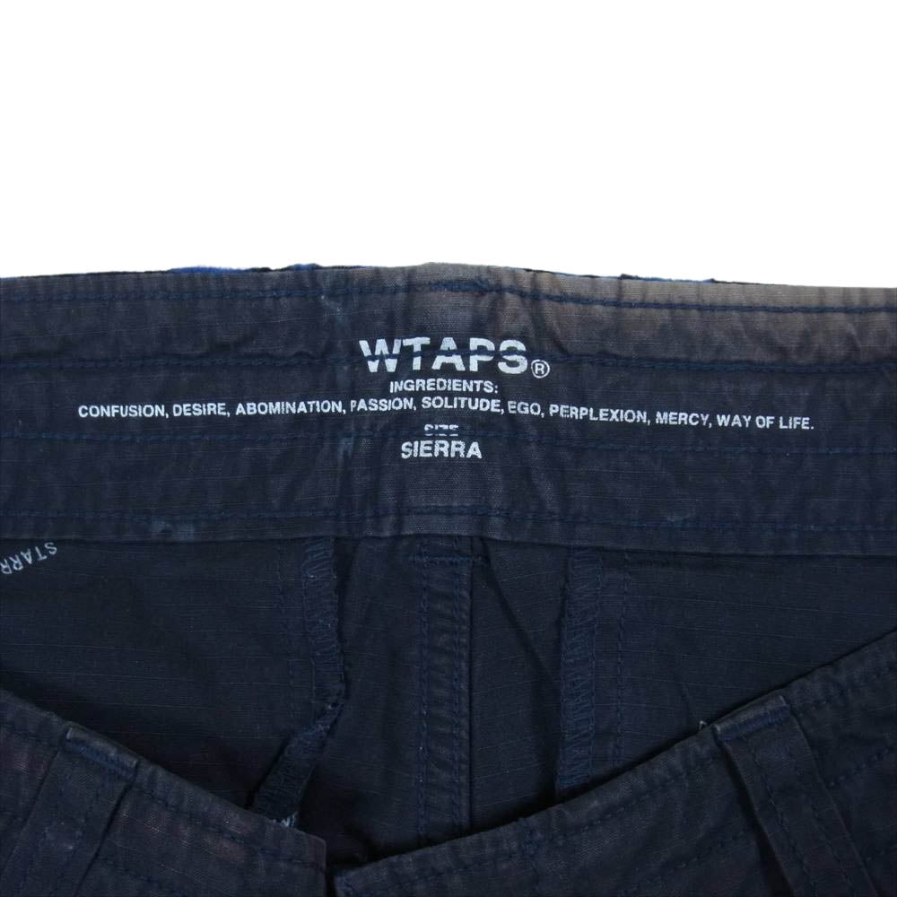 WTAPS ダブルタップス 12SS 121GWDT-PTM01 BETTER THAN YESTERDAY JUNGLE CHOPPED クロップドパンツ カーゴ ワーク ヒョウ柄 レオパード柄 切替 ネイビー系 ブルー系 1【中古】
