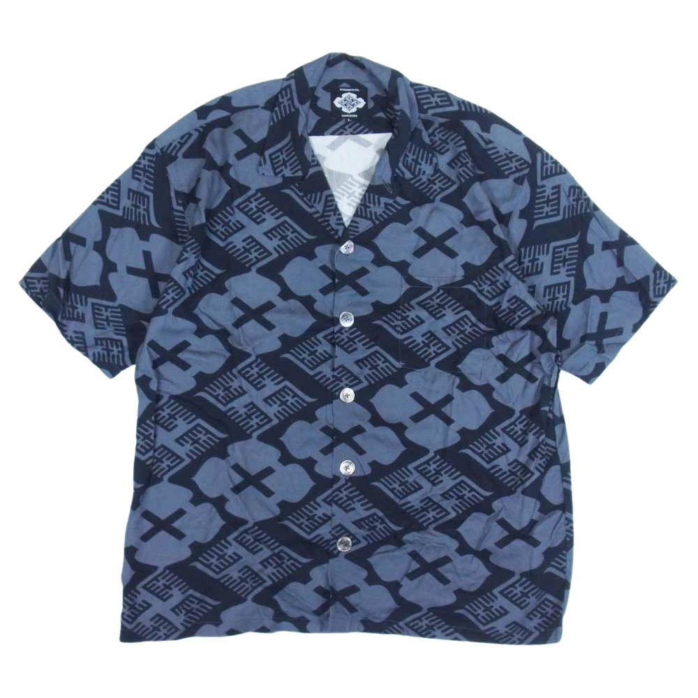 バッドスプール GAKKIN BUDSPOOL HAWAIIAN SHIRT 軍鶏 オープンカラーモデル ブラック系 L【中古】