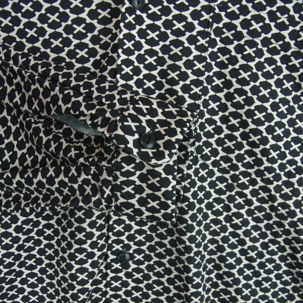 ガッキン HANABATSU LONG SLEEVE SHIRT 花罰 総柄 長袖 シャツ コットン 中国製 ブラック系 オフホワイト系 L【中古】
