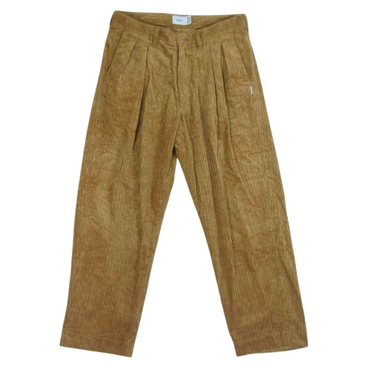 WTAPS ダブルタップス 21AW 212TQDT-PTM02 TUCK 02 TROUSERS COTTON CORDUROY タック トラウザー コーデュロイ パンツ ライトブラウン系 1【中古】