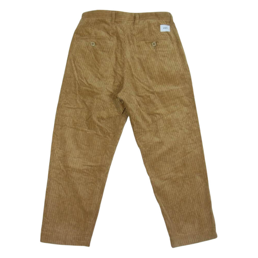 WTAPS ダブルタップス 21AW 212TQDT-PTM02 TUCK 02 TROUSERS COTTON CORDUROY タック トラウザー コーデュロイ パンツ ライトブラウン系 1【中古】